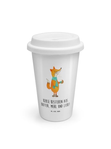 Mr. & Mrs. Panda Kaffeebecher To Go Fuchs Keks mit Spruch in Weiß