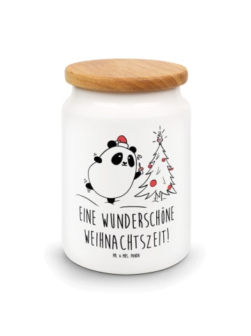Mr. & Mrs. Panda behälter Panda Weihnachtszeit mit Spruch in Weiß