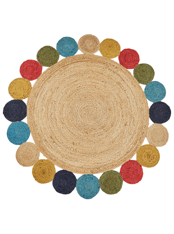 Beliani Kurzflor VOSTAN in /Bunt - (W) 140 x (L) 140 cm