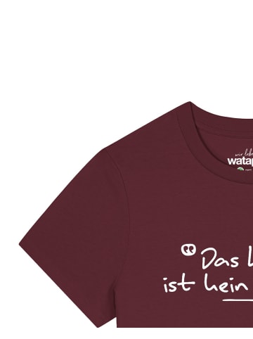 wat? Apparel T-Shirt Das Leben ist kein Ponyhof in Weinrot