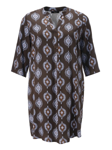 Aniston PLUS Druckkleid in braun-blau