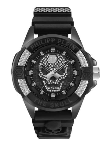 Philipp Plein Quarzuhr The $kull Crystal Schwarz in schwarz