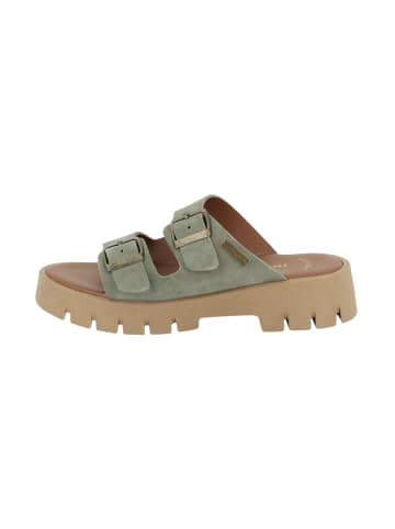 Les Tropéziennes par M Belarbi Tiamo-Sandalen aus Leder mit Absatz Grün