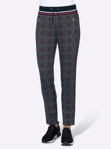 WITT WEIDEN Jersey-Hose in steingrau-rot-kariert