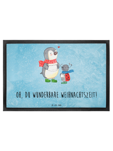 Mr. & Mrs. Panda Fussmatte Smörle Winterzeit mit Spruch in Eisblau