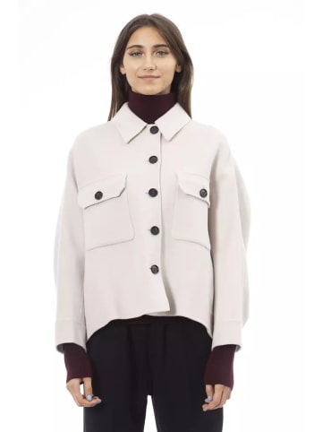 Alpha Studio Weiß Elegant Wolle Blazer Jacke