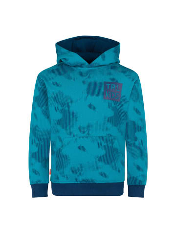 Trollkids Hoodie Lifjell in dark turquoise/madeira blue