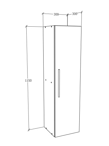 VCM  Holz Wandregal Klappschrank Arila XL in Anthrazit