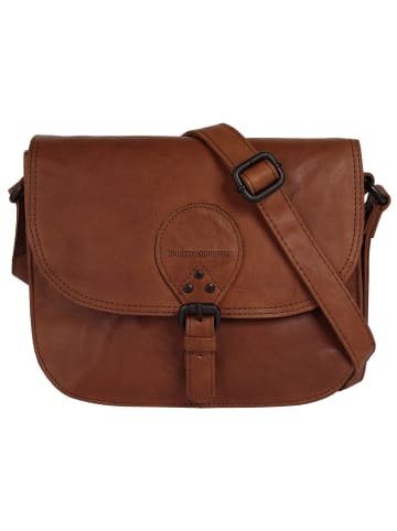 SPIKES & SPARROW Umhängetasche echt Leder in cognac