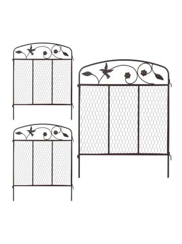 relaxdays 3-tlg. Beeteinfassung in Dunkelbraun - (B)63 x (H)79 cm