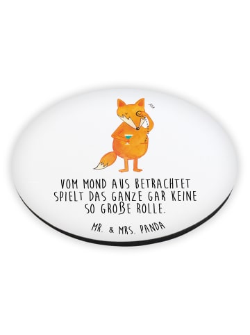 Mr. & Mrs. Panda Rund Magnet Fuchs Lord mit Spruch in Weiß