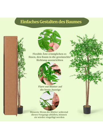 COSTWAY Künstliche Pflanze Bambus in Grün