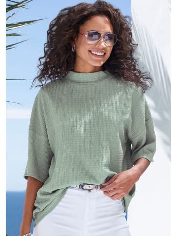 LASCANA Kurzarmshirt in lindgrün