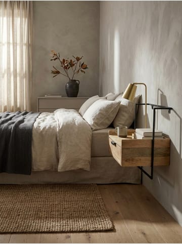 KADIMA DESIGN Nachtkonsole für Wandmontage 44x45x35 cm Mango Massivholz Hellbraun, in Beige