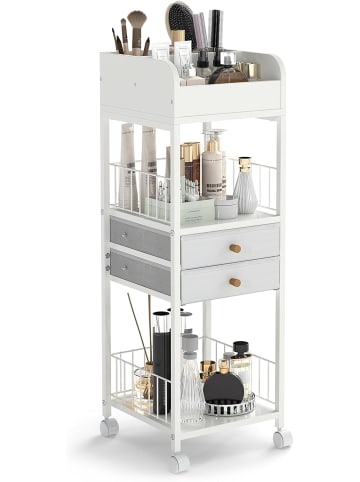 COSTWAY Makeup Aufbewahrungswagen 30 x 30 x 90 cm in Weiß