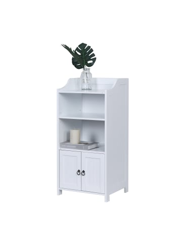 relaxdays Badezimmerschrank in Weiß - (B)40,5 x (H)86 x (T)36 cm