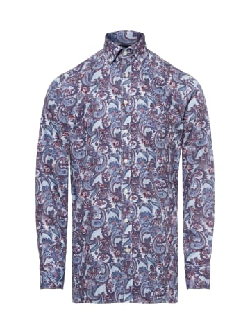 Andrew James Businesshemd - bügelfrei in indigo bordeaux - 0001