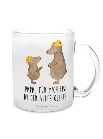 Mr. & Mrs. Panda Becher Bären mit Hut mit Spruch in Transparent