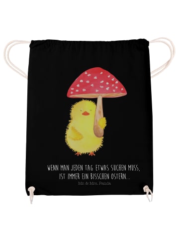 Mr. & Mrs. Panda Jutebeutel Küken Fliegenpilz mit Spruch in Schwarz