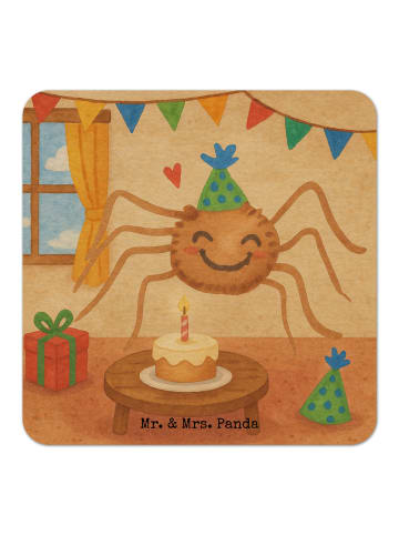 Mr. & Mrs. Panda Bierfilzl Spinne Agathe Party Design ohne Spruch in Weiß