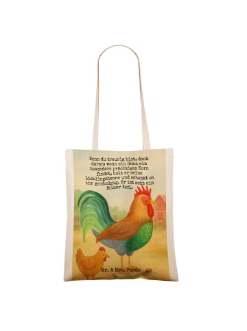 Mr. & Mrs. Panda Jutetasche Hahn Korn Design mit Spruch in Weiß