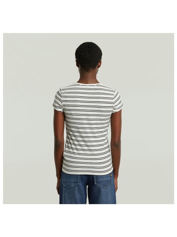 G-Star Raw T-Shirt in milk-dk black double stripe