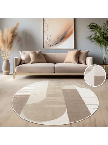 KADIMA DESIGN Teppich Kurzflor Abstrakt Wohnzimmer in Beige