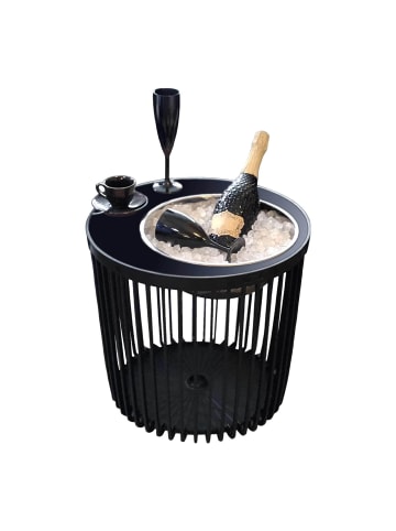 COOTAB Cooler Table 4-in-1 Loungetisch mit Edelstahl-Kühler Copenhagen 45 cm schwarz in schwarz