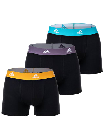 adidas Boxershort 3er Pack in Schwarz/Gelb/Lila/Blau