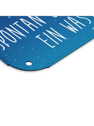 Mr. & Mrs. Panda Blechschild Sternzeichen Wassermann mit Spruch in Sternenhimmel Blau