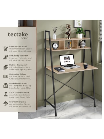 tectake Computertisch Exeter 85,5x46,5x140cm