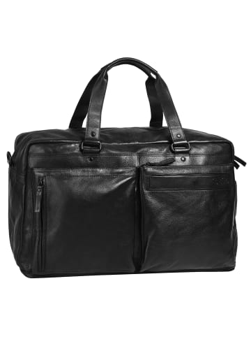 SPIKES & SPARROW Reisetasche echt Leder in schwarz