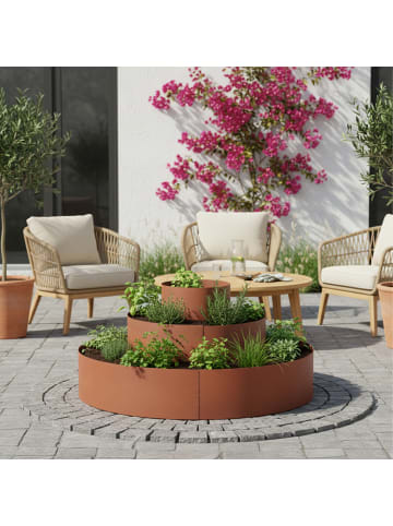 relaxdays 3-tlg. Kräuterspirale in Braun - 30/60/90 cm