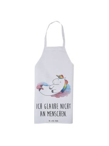 Mr. & Mrs. Panda Schürze Einhorn Wolke 7 mit Spruch in Weiß