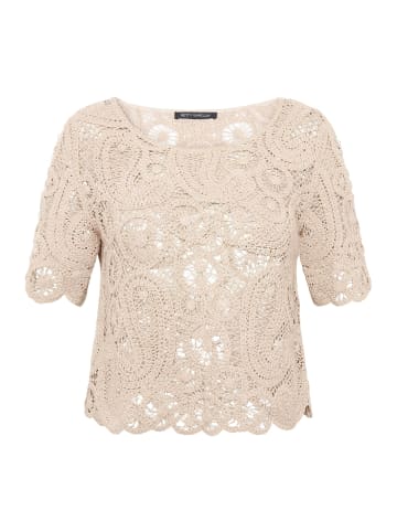 Betty Barclay Lochstrick-Pullover mit U-Boot-Ausschnitt in beige
