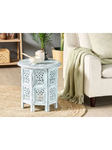 Beliani Beistelltisch BORAI in Blau - (W) 45 x (H) 46 x (L) 45 cm