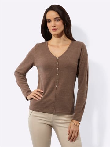 creation L Woll-Mix-Pullover in braun