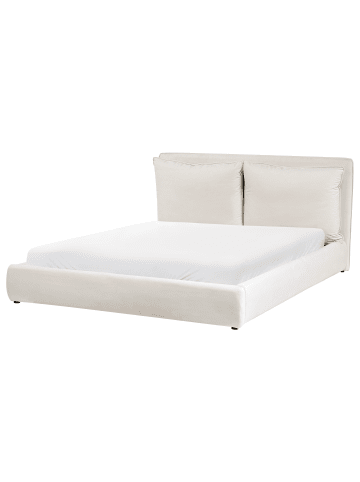 Beliani 2-tlg Doppelbett BAJONNA in Beige/Schwarz
