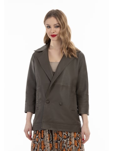 faina Blazerjacke Aus Leder in Taupe