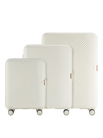 Wittchen 3-pcs polycarbonate suitcase set (H) 77 x (B) 53 x (T) 29 cm in Weiß