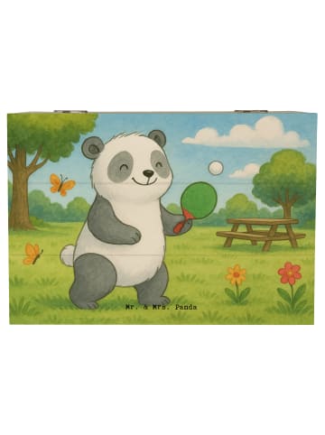 Mr. & Mrs. Panda Holzkiste Panda Tischtennis Design ohne Spruch in Weiß