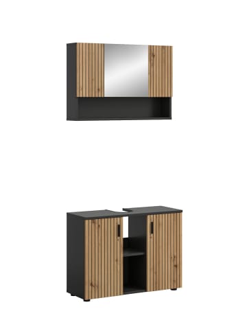 ebuy24 Badmöbelset Mone (2-teilig) Eiche 80 x 30 cm