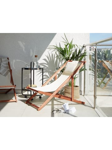 Beliani 4-tlg Gartenliege AVELLINO in Braun/Bunt/Weiß