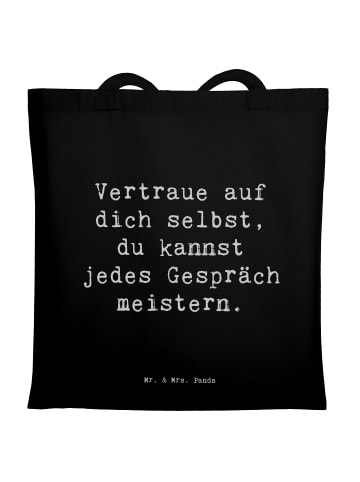 Mr. & Mrs. Panda Tote Bag Spruch Ein schwieriges Gespräch führen... in Schwarz