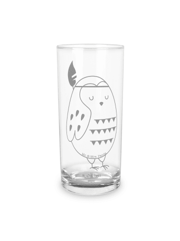 Mr. & Mrs. Panda Lieblingsglas Eule Federschmuck ohne Spruch in Transparent