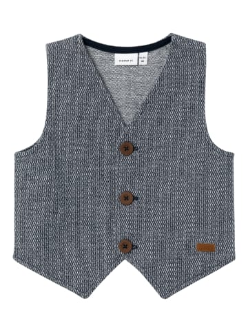 name it Anzugweste NMMFORT SWEAT WAISTCOAT in dark sapphire/DetailSOLID