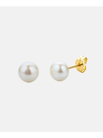 Diamant L'éternel Ohrringe aus 585 Gelbgold mit Perle