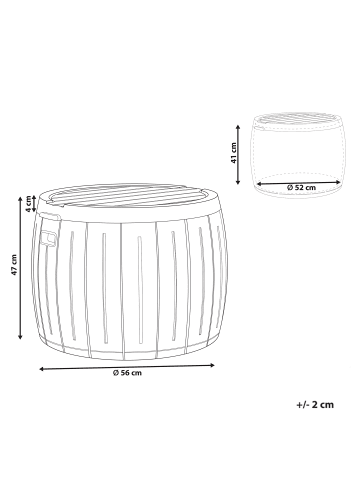 Beliani Truhe PRINOS in Grau - (W) 56 x (H) 47 x (L) 56 cm