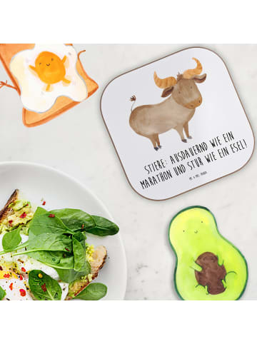 Mr. & Mrs. Panda gläseruntersetzer Starker Stier mit Spruch in Weiß