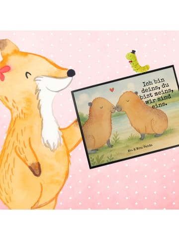 Mr. & Mrs. Panda Schreibunterlage Capybara Liebe Design mit Spruch in Weiß